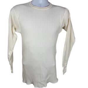 1970s 1980s Vintage Hanes Long John Thermal Shirt White Mens Large